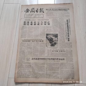 安徽日报1965年12月14日共四版生日报 配高档礼盒