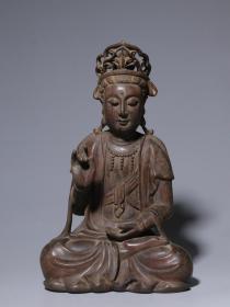 精品.旧藏.沉香木雕刻观音坐像摆件 尺寸:高24厘米，长15厘米，宽11厘米，重361.7克