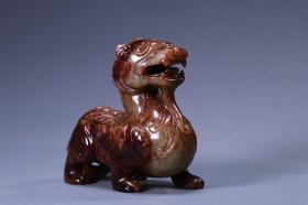 旧藏：和田玉兽 尺寸：长11.5cm 宽5cm 高10.5cm 重636克
