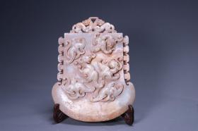 旧藏：高古玉府上有龙玉斧 尺寸：长23.5cm 宽17.5cm 厚3cm 重1313克