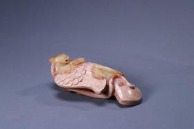 旧藏：高古玉玄鸟摆件 尺寸：长13.5cm 宽7.5cm 高4.5cm 重373克