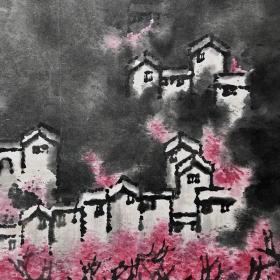 元倪瓒江渚风林图复古字画水墨风景国画挂轴高清微喷仿古复制装饰