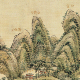 王原祁国画真迹西湖十景古代书画横幅手卷高清艺术微喷复制装饰画