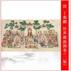 清 丁观鹏 法界源流图卷复古书画人物佛像国画真迹微喷仿古复制品