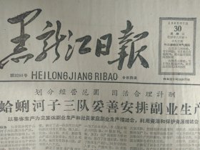 全省普遍开展拥军优属活动1963年7月30蛤蜊河子三队妥善安排副业生产《黑龙江日报》宋恩珍烈士事迹展览今日起在东北烈士纪念馆展出。中共桦川县委为干部参加劳动创造条件。车间主任王惠兰在劳动中和工人建立深厚感情。哈尔滨制药5厂积极增加新品种。齐齐哈尔市开展夏季爱国卫生运动。哈尔滨市青少年业余游泳体育学校培养出大批游泳新手。嫩江地区7县群众美展结束。哈尔滨市第四届国防体育运动会水上体育表演7照片