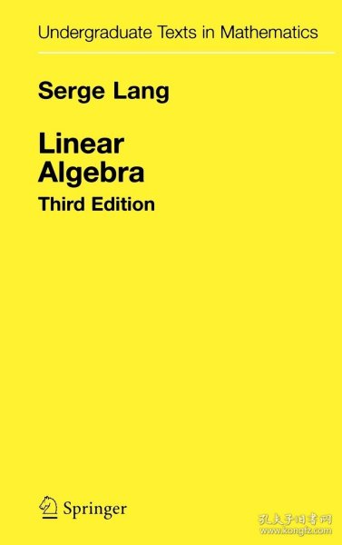 Linear Algebra，线性代数，第3版，美国数学家、塞尔日·兰作品，英文原版