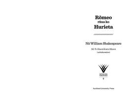 Romeo and Juliet，莎士比亚作品，英语毛利语原版