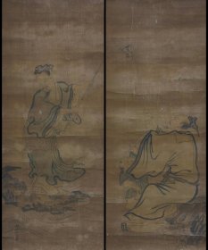 狩野探幽（1602-1674 ）仙人图，双幅