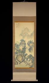 回流字画，绢本山水中堂