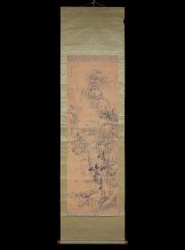 古笔山水【中林竹洞】1776-1853江户时期南画家。名成昌，字伯明。号为竹洞、冲淡、大原庵、东山隐士、笔樵、融斋、痴翁等。出生于名古屋的医生之家，通过模仿同家收藏的古画来磨练绘画技巧。同门有山本梅逸。作品风格展现了定型化的幕末南画风格，有“长乐春望图”、“孔雀图”（都是个人藏）等。另外，理论家除了《竹洞画论》、《画道金刚杵》等画论之外，还留下了基于儒学、国学等研究的国体论思想等多部著作。
