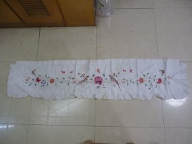 绣花宽布帘 绣鸟蝶花草红心向党