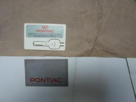庞蒂克汽车钥匙模板卡     带原装塑料袋