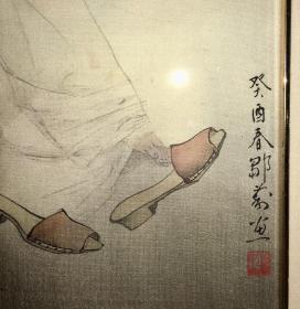 著名女画家 邹莉 工笔画展展品四幅（带日式原框）