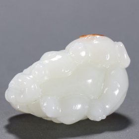 旧藏 和田玉籽料“封侯拜相”摆件