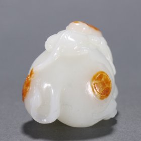 旧藏 和田玉籽料“封侯拜相”摆件