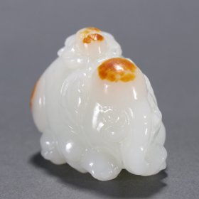 旧藏 和田玉籽料“封侯拜相”摆件