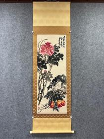 吴昌硕 花卉 纸本立轴 日本回流