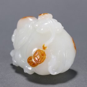 旧藏 和田玉籽料“封侯拜相”摆件