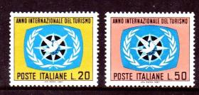 意大利 1967年  国际旅游年 2全新
