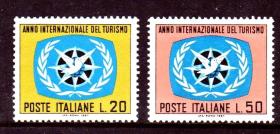 意大利 1967年  国际旅游年 2全新