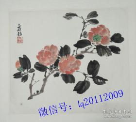 曹寿铭书画作品： 茶花【保真】虞山五老（此画为1974年，曹寿铭送虞山印社首任社长蔡绍心之作）