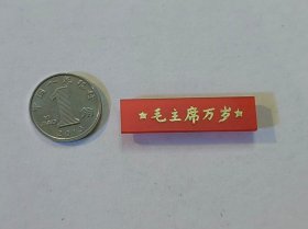 古玩文玩收藏类： 毛主席像章(塑料材质)    0.9*3.5cm    #0095