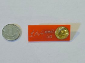 古玩文玩收藏类： 毛主席像章(塑料材质)    1.8*4.4cm    #0080