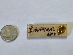 古玩文玩收藏类： 毛主席像章(塑料材质)    1.5*4.5cm    #0077