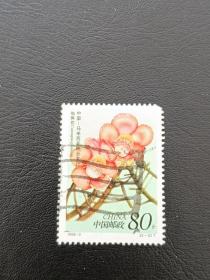 邮票  2002- 3 珍稀花卉 2-2 炮弹花 80分 信销票