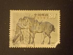 邮票  2001-22 昭陵六骏6-4 飒露紫 80分 信销票