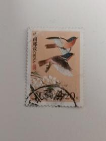 邮票  普31   中国鸟 9-6 贺兰山红尾鸲 4.2元   信销票