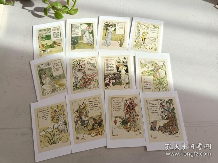 藏书票 沃尔特·克兰系列 花的寓言  一套12张