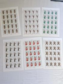 邮票 2001-3  京剧丑角（ 1-6） 整版  新票