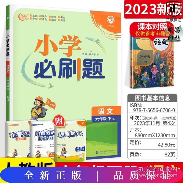 小学必刷题 语文六年级下 RJ人教版（配秒刷难点、阶段测评卷）理想树2022版