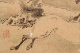日本回流字画 古笔 佚名 骏马图 名家手绘真迹