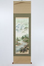 日本回流字画 装饰画 翠峰 筆 山水圖