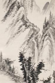 回流字画 手绘真迹 古画 老画 佚名《水墨山水》