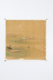 日本回流字画 18世纪 无款 绢本老画《花鳥圖》 名家手绘真迹 H301