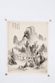 日本回流字画 桂屋 筆 山水小品  名家手绘真迹