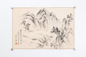 日本回流字画 1919年 名家 笔《山水画》名家手绘真迹