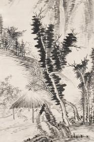 回流字画 手绘真迹 古画 老画 佚名《水墨山水》