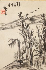 日本回流字画 名家手绘真迹《山水小品》村田香谷 (1831-1912) 幕末-明治时代画家,文人画家村田东圃之子,师从贯名海屋,三渡清国(中国),师从张子祥、胡公寿,在关西南画坛既有盛名。