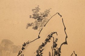 日本回流字画 墨叟 筆 山水小品圖 名家手绘真迹