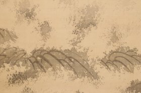 日本回流字画 名家手绘真迹【大幅】《瀑布》圖  横山華渓 （1815－1864）清末日本南画家。本姓中尾，名文英，字孟坦，別号嵐山。先后师从岸駒、横山華山。代表作品「蘭亭之図」等。