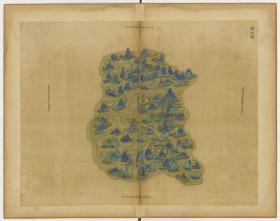【提供资料信息服务】古籍善本仿真复刻_底本为本清代绘本：浙江全图，线装为2册，含青绿山水地图八十八幅，本店此处销售的为该版本的原大全彩、仿真微喷、宣纸线装本。