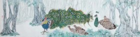 【保真字画，取自画家本人】刘天丽,六尺对开保真