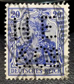 27-德国1905年凿孔邮票 日耳曼尼亚 字母“H E & C？（详见图录）”上品信销 销1911年戳