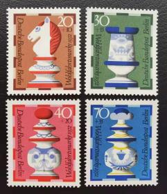 11A德国西柏林1972年邮票 国际象棋 4全新 原胶全品