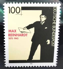 德国1993年邮票 戏剧导演马克斯·莱因哈特逝世50周年 1全新 2015斯科特目录1.5美元