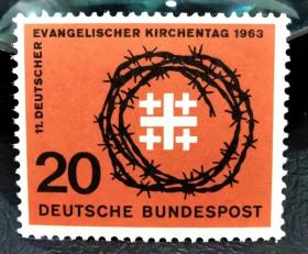 10A 西德1963邮票 代表大会 1全新 原胶全品